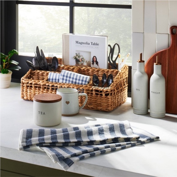 2pc Oil & Vinegar Stoneware Bottle Set Cream/Copper - Hearth & Hand Magnolia - Picture 2 of 5